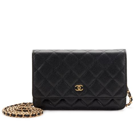 Chanel Wallet On Chain Quilted Caviar Gold